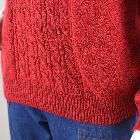 Karen Scott Cable Knit Mockneck Red Sweater Women's Large - Picture 7 of 9